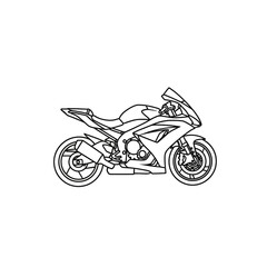 Fototapeta premium Motorcycle outline, sports bike line art