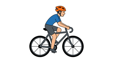 Naklejka premium Cyclist Riding Bicycle