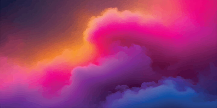 Abstract swirls of pink purple orange smoke or clouds abstract art colorful smoke effect cloud effect background. color background energetic movement.
