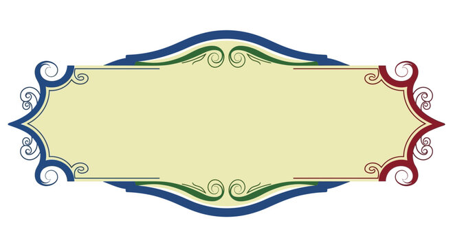 Ornate Empty Banner with Decorative Border and Swirls