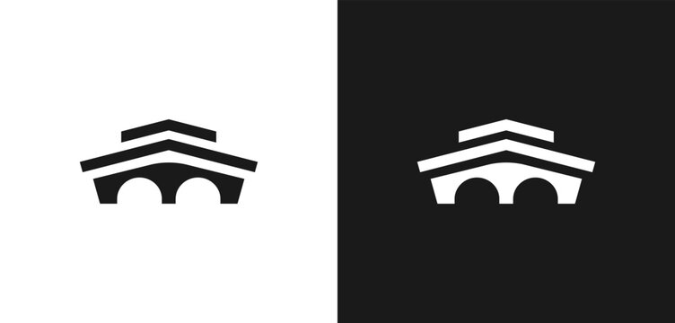 Creative concept building bridge logo design vector symbol idea