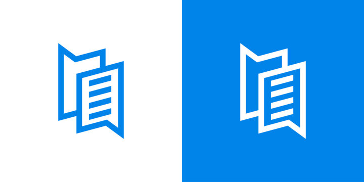 A creative Book and talk logo , Chat book vector logo design symbol icon idea