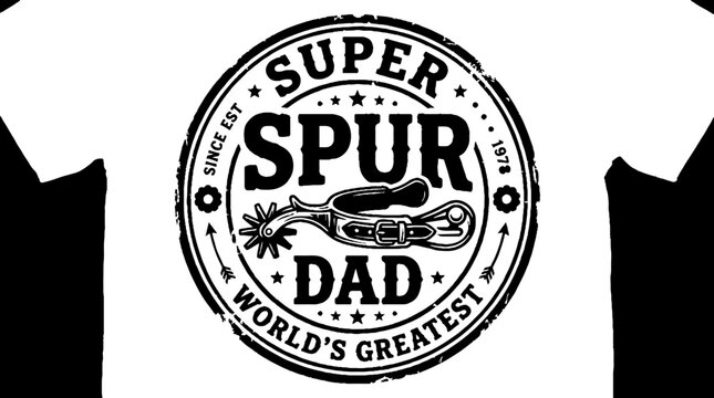 Super spur dad badge with western riding gear