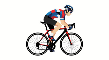 Obraz premium Male cyclist riding road bike in racing position