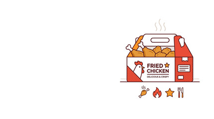Fast food fried chicken bucket vector illustration. © Mbah
