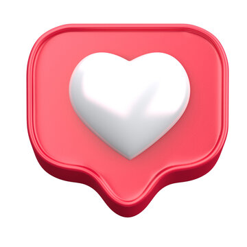 3D Heart Icon Decorative Element Editable &Iacute;cone 3D Cora&ccedil;&atilde;o Elemento Gr&aacute;fico Social Media