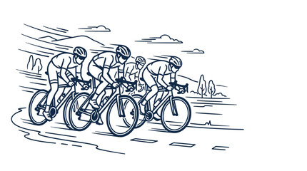 Obraz premium Group of professional cyclists racing on road bicycles 1.