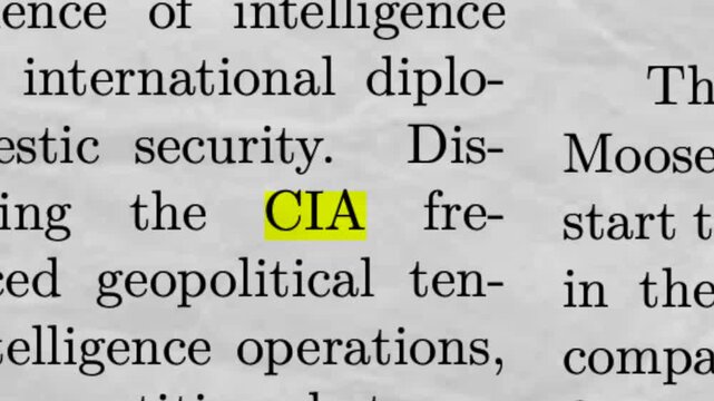 FBI CIA NSA Highlighted in Newspaper Article Intelligence Agencies and Security Concept