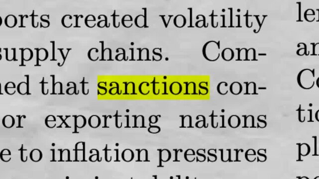 Sanctions Highlighted in Newspaper Article Global Politics and Economic Pressure Concept
