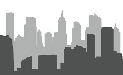 Fototapeta premium City Skyline Silhouette Icon – Urban Skyline, Modern Cityscape Vector