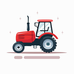 Obraz premium Red tractor illustration