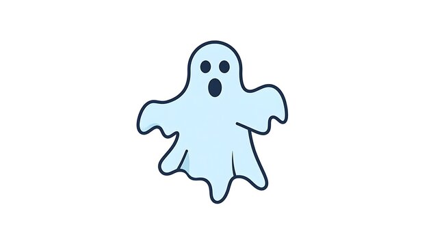 Spooky ghost cartoon character design element.