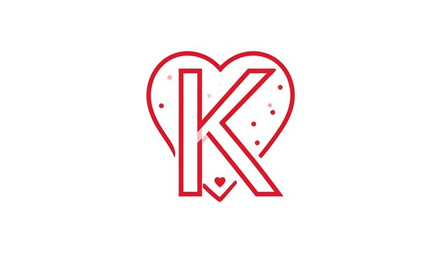 Red heart shaped letter K logo.