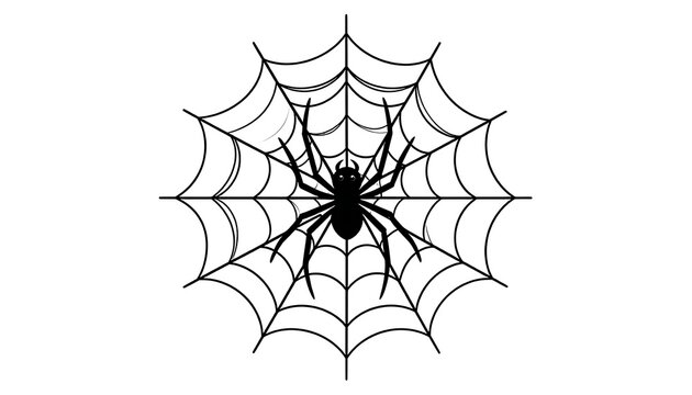 Spider web with black spider center.