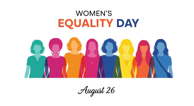 Women's Equality Day August 26 Diverse Group Women Celebration
