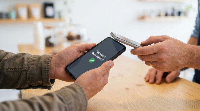 Instant payment nfc smartphone contactless success moment