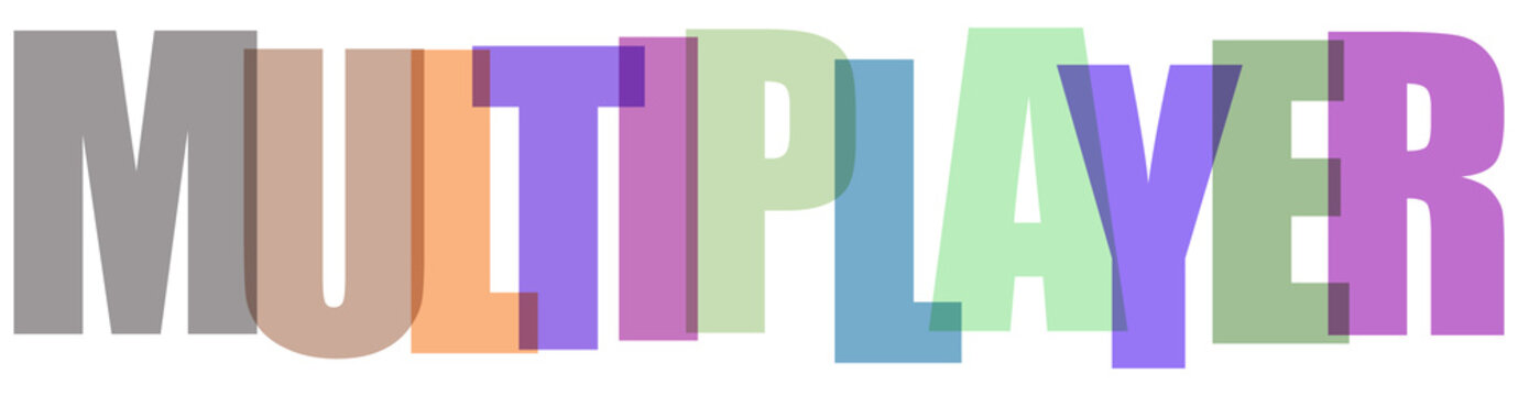 Multicolor multiplayer text graphic design element