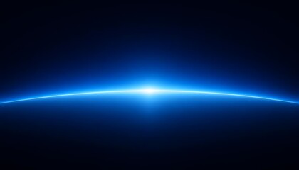 Fototapeta premium Deep Blue Glowing Curved Horizon Abstract Background