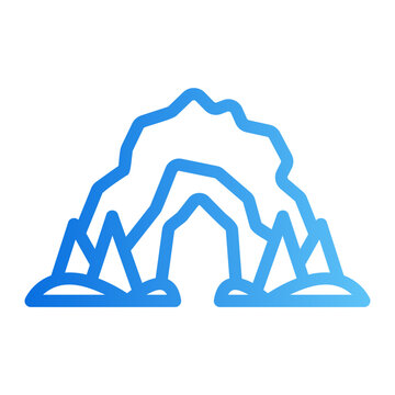 Cave exploring Line Gradient Icon
