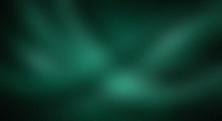 Mysterious glowing green light in dark space grainy  noise texture grunge gradient banner header, abstract poster cover backdrop design © Unique Images