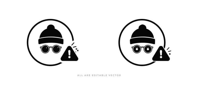 Incognito Warning Icon vector.  hacker warning, heft, danger and Anonymous Disabled icon vector illustration