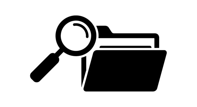 Magnifying glass on a folder.