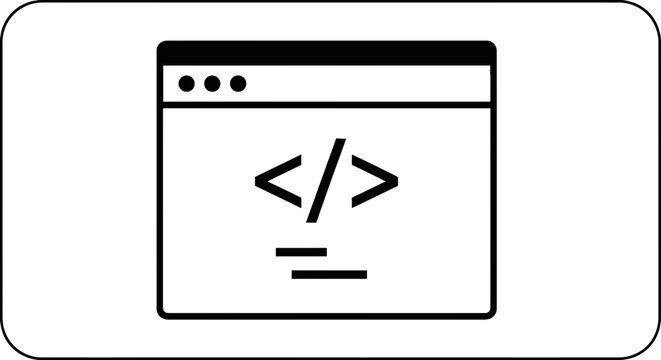 Coding HTML web development symbol.