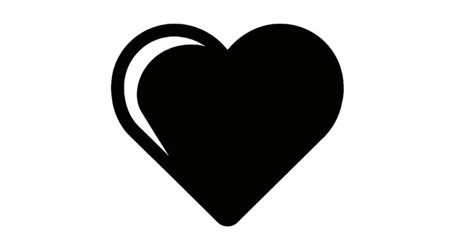 Black heart symbol icon shape.