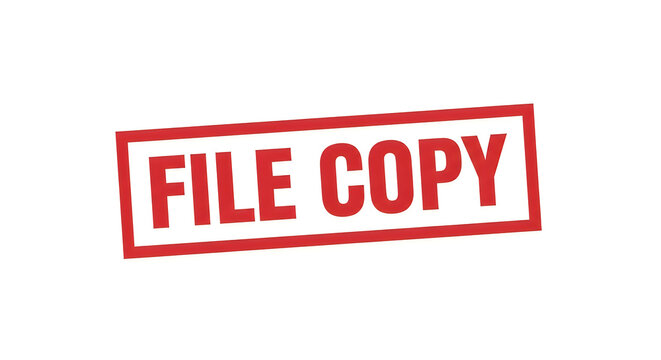 A bold red stamp with the words file copy printed in all capital letters, designed to indicate a duplicate or secondary document