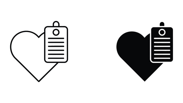 Heart with checklist clipart icon