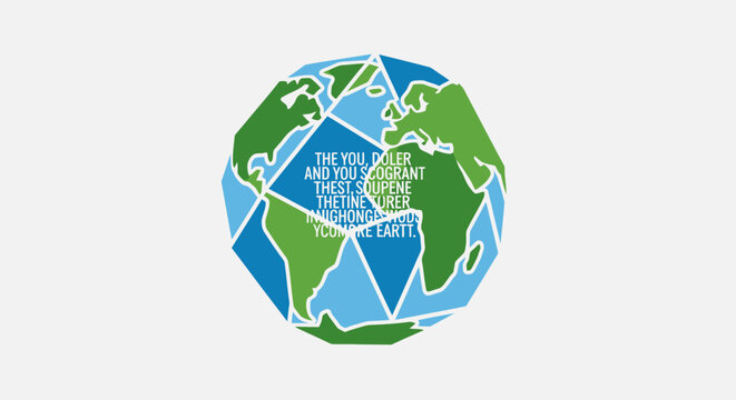 Abstract Geometric Earth Globe Illustration with Typography