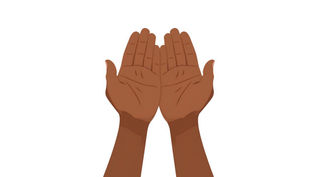 Open Hands, Offering and Receiving: A close-up view of two dark-skinned hands held open, palms facing upwards, symbolizing generosity, hope, and readiness to receive.