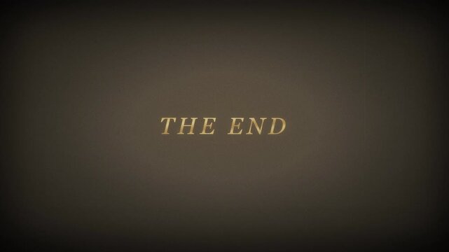 Vintage 35mm Film The End Title with Scratches and Grain