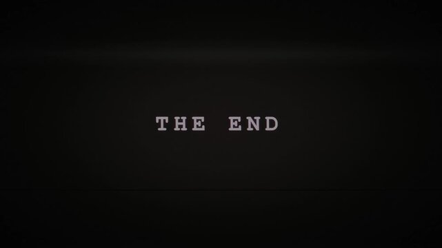 Modern Tech Glitch The End Title with Digital Particles