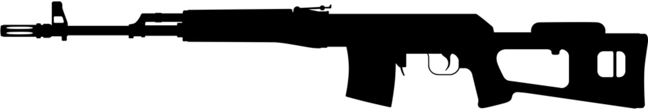 SVD Dragunov Sniper Rifle Silhouette Vector Illustration