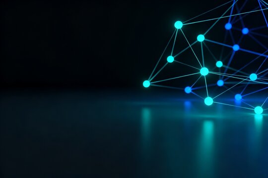 Abstract network of glowing nodes