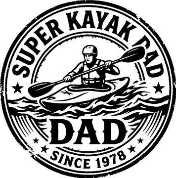 Super kayak dad since 1978 retro water sports badge
