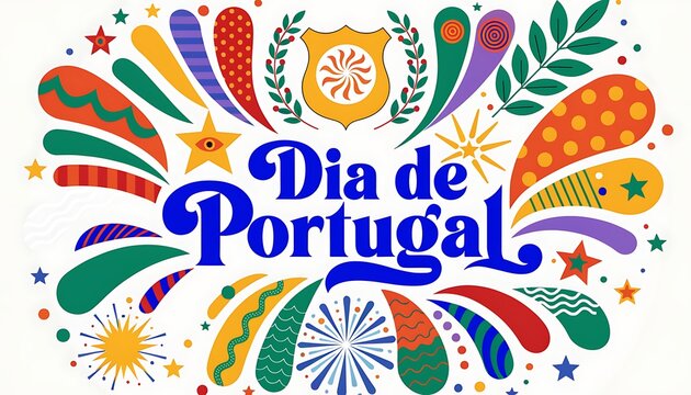 Vibrant Dia de Portugal, Portuguese Festival, Colorful Celebration, Holiday Icon