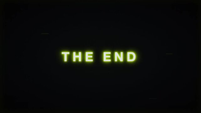 Cyberpunk The End Title with Digital Datamoshing Glitch