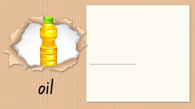 Educational Animation Teaching the Letter O with a Cooking Oil Bottle