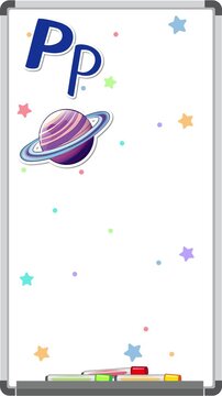 Educational Alphabet Whiteboard Animation for the Letter P with Illustrated Objects