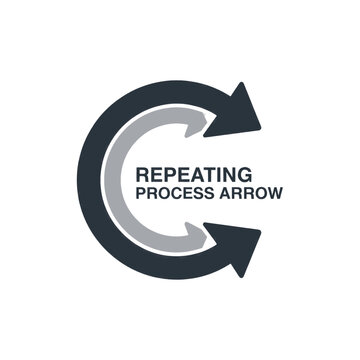 Circular repeating process arrow symbol indicating continuous cycle and workflow.