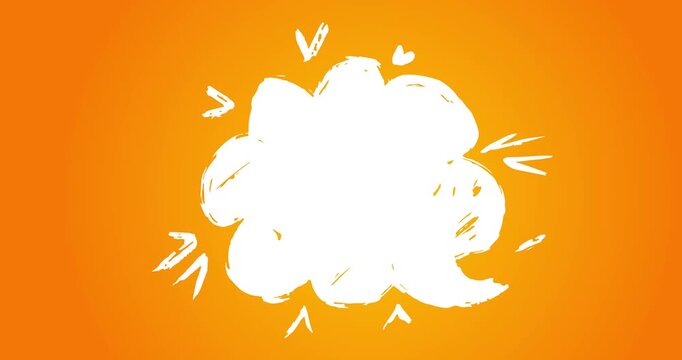 Graffiti speech bubble animation. Abstract modern Messaging sign street art decoration video, Discussion icon performed in urban painting style.