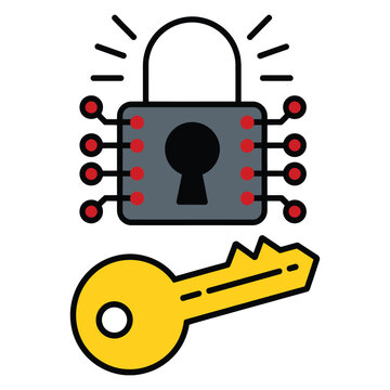 Minimal public key symbol icon for cybersecurity encryption blockchain and secure data access in clean vector style