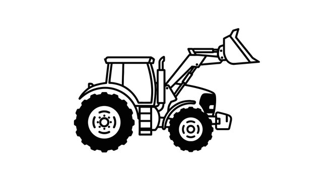 Tractor with large front loader bucket.