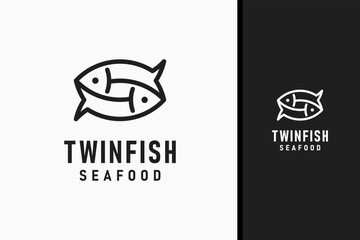 Naklejka premium Twin fish logo symbol icon design