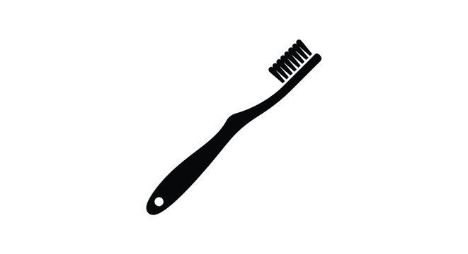 toothbrush silhouette on a white background