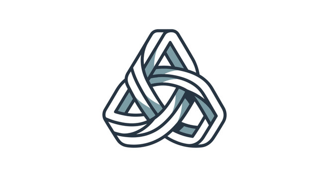 Abstract Optical Illusion Impossible Shape Logo Vector