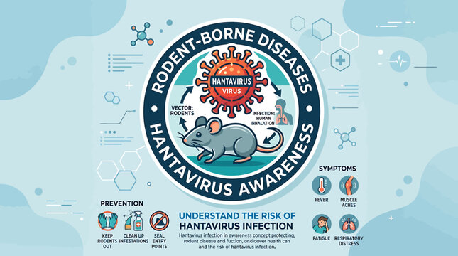 Comprehensive Hantavirus Awareness Infographic Highlighting Rodent-Borne Disease Risks, Symptoms, and Prevention Strategies