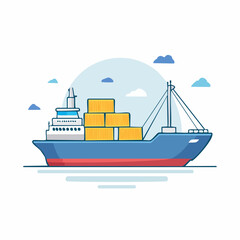 Fototapeta premium Cargo Ship Carrying Containers